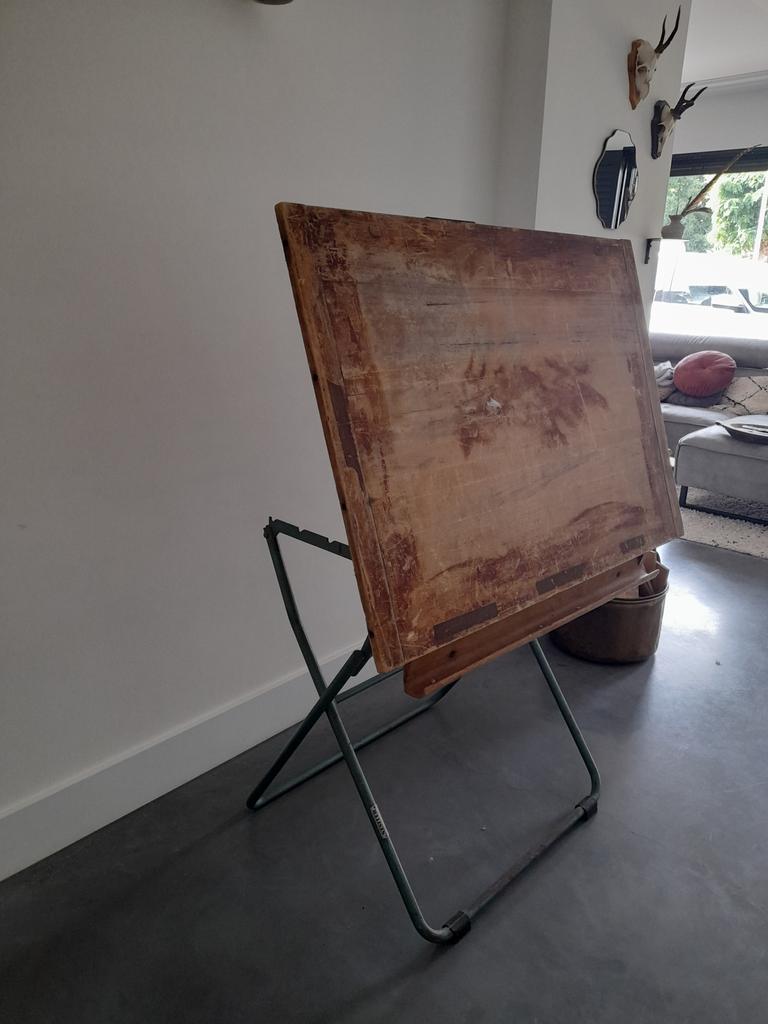 Vintage tekentafel, Doe-het-zelf en Verbouw, Tekentafels, Ophalen, Gebruikt, Minder dan 130 cm
