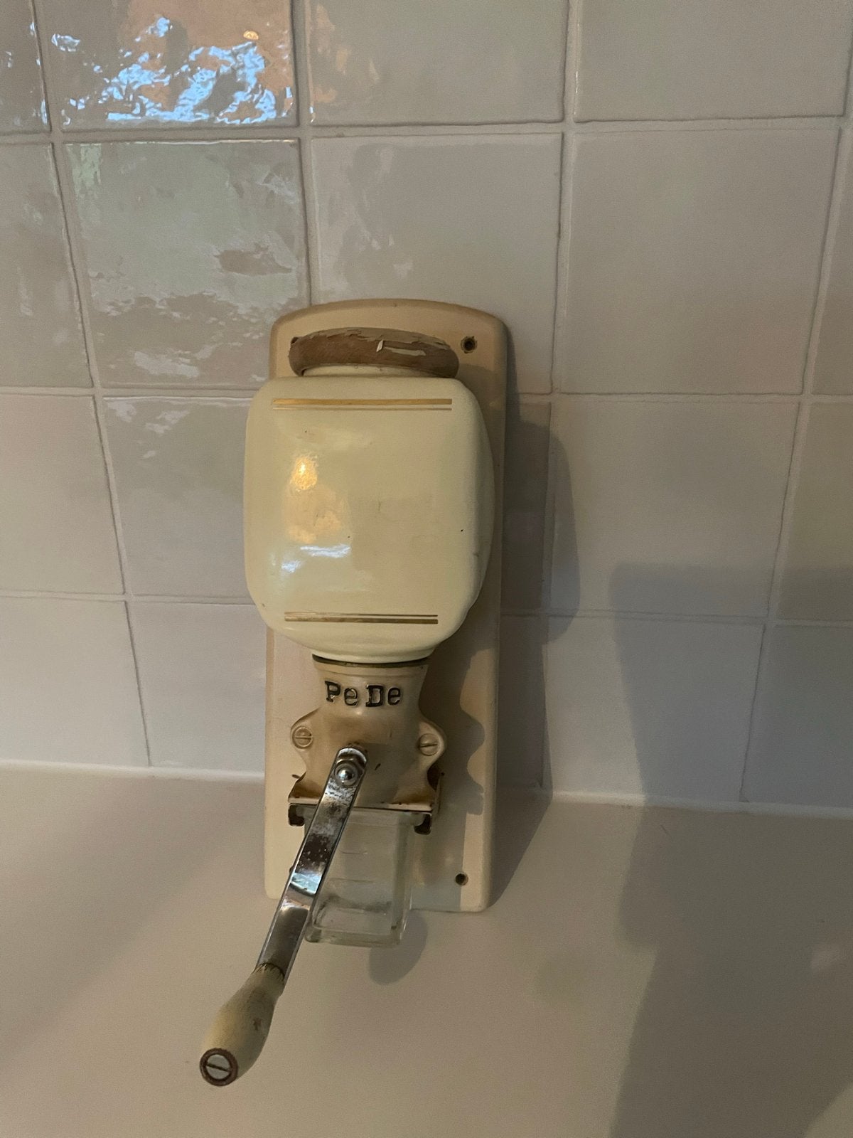 Vintage Pe De Wandkoffiemolen - Crème, Ophalen