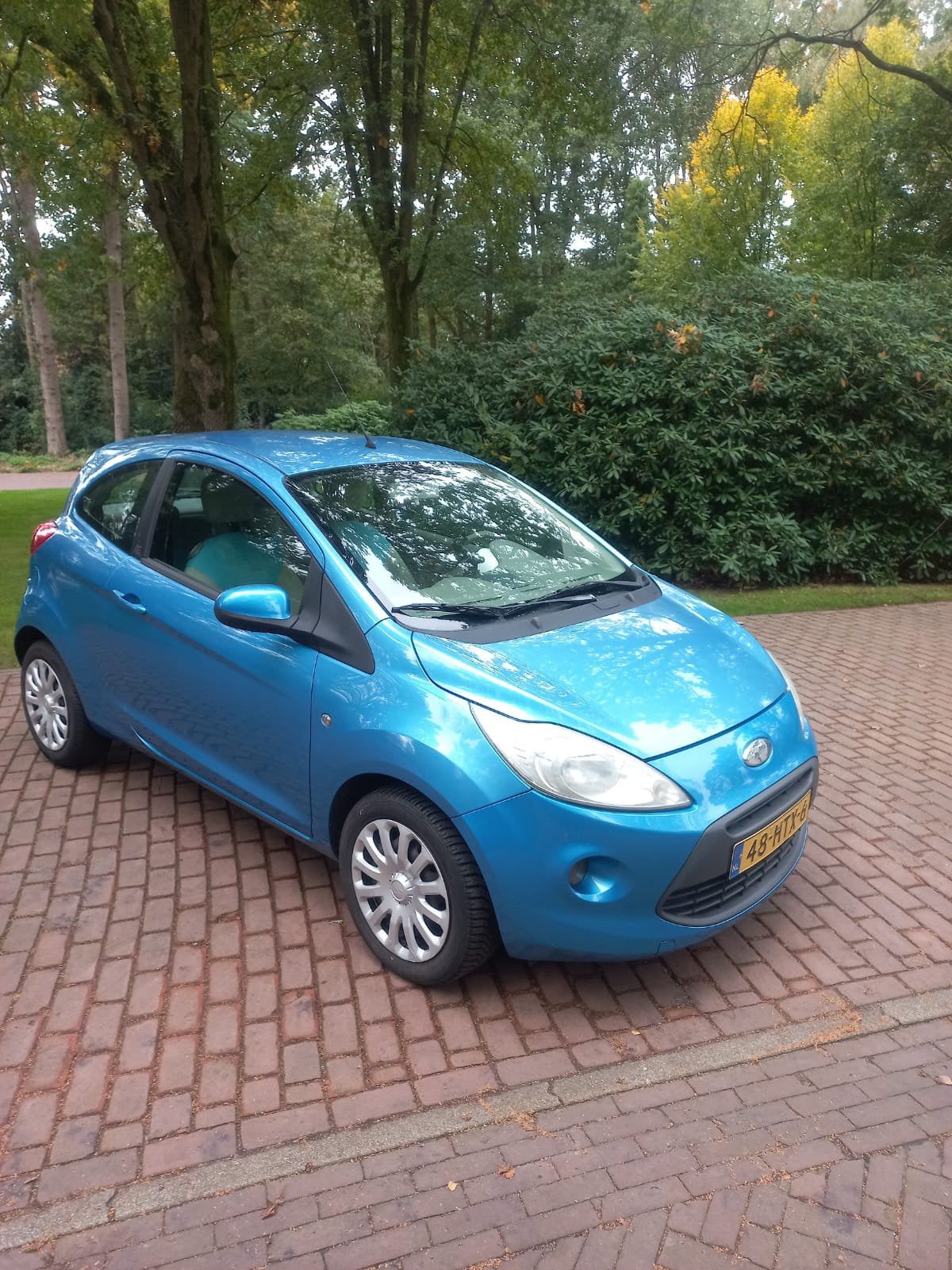 Ford Ka 1.2 51KW 2009 Blauw airco, Voorwielaandrijving, 1242 cc, 4 cilinders, Origineel Nederlands