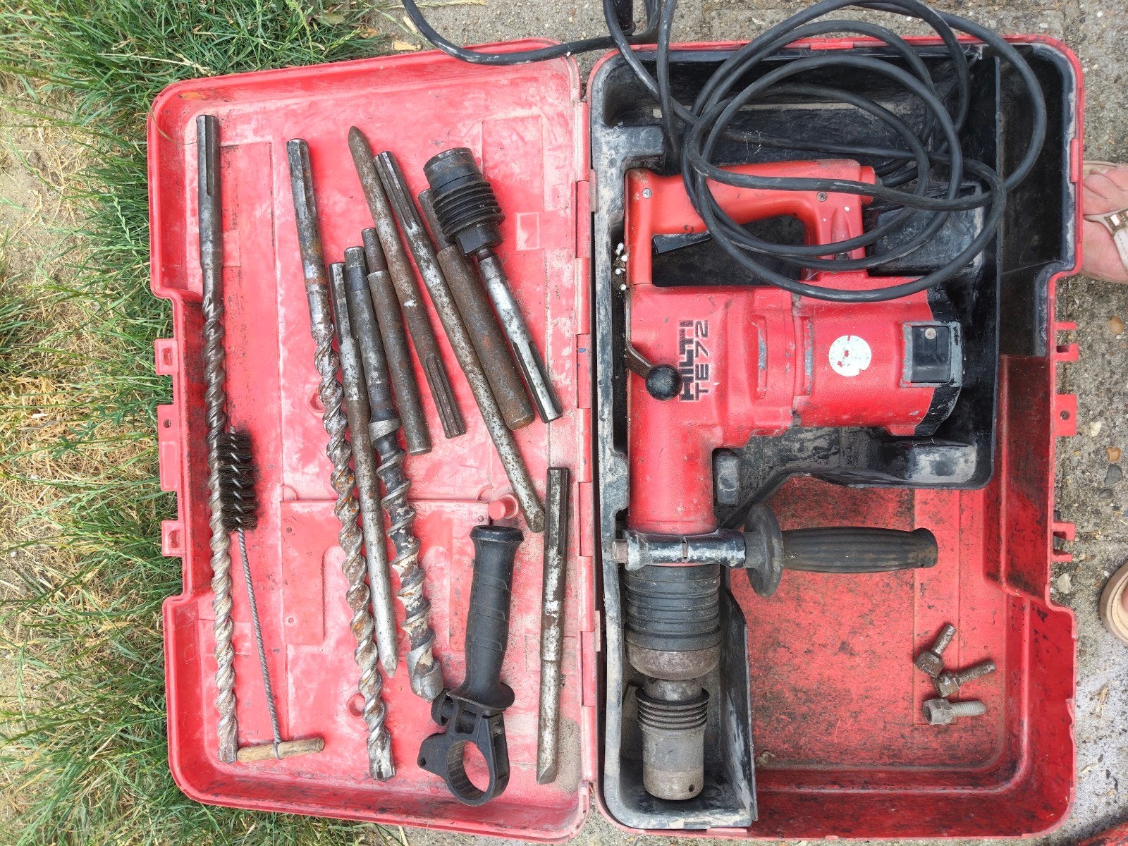 Hilti TE 72 Boorhamer met accessoires in koffer, Boor- en/of Breekhamer, Ophalen of Verzenden, Variabele snelheid, Gebruikt