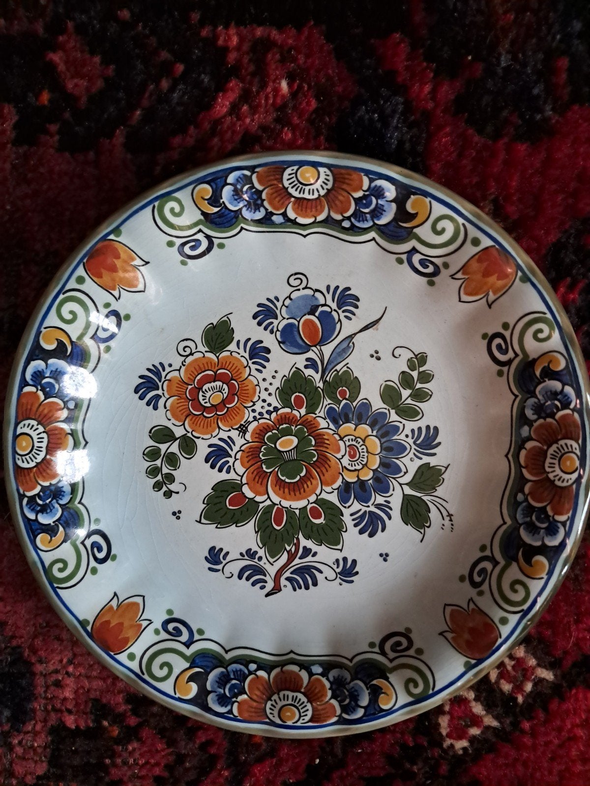 Wandbordje Delft Polychroom, Ophalen of Verzenden
