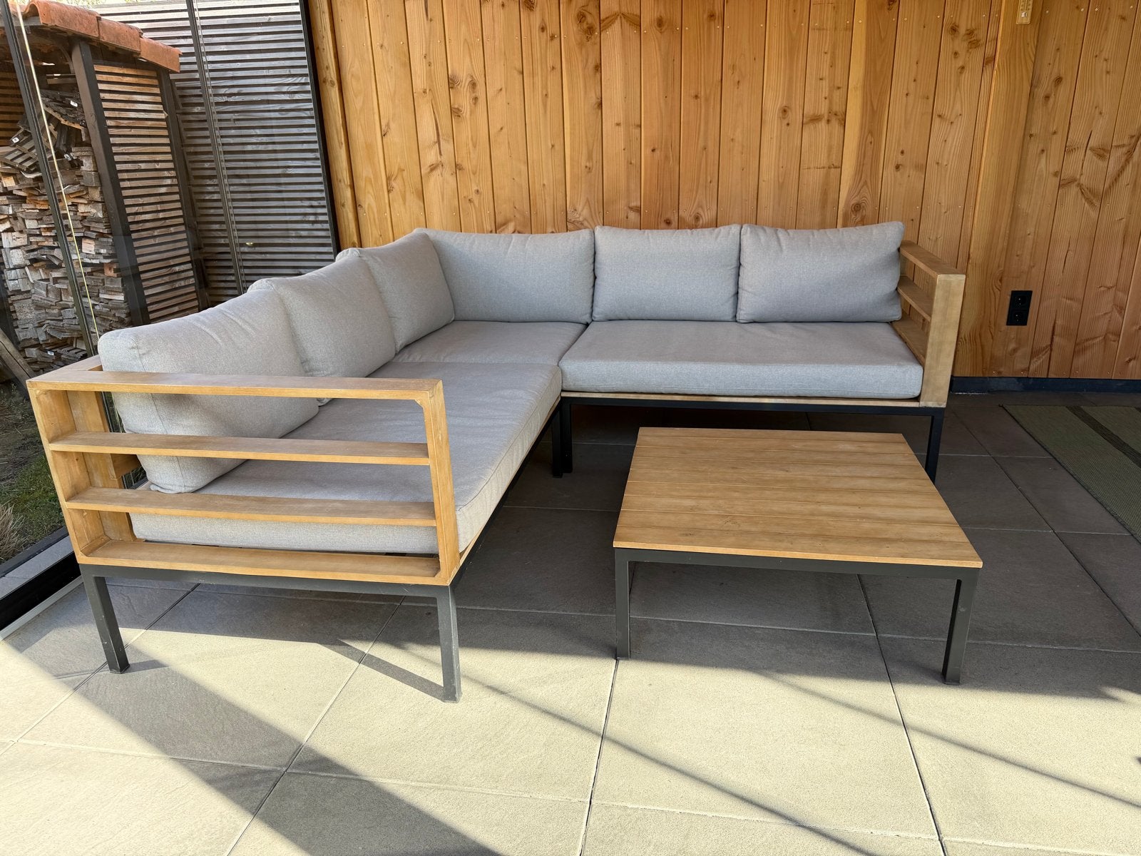 Wakefield Loungeset Zion - Teakhout en Aluminium Frame, Tuin en Terras, Ophalen, 5 zitplaatsen, Teakhout, Loungeset