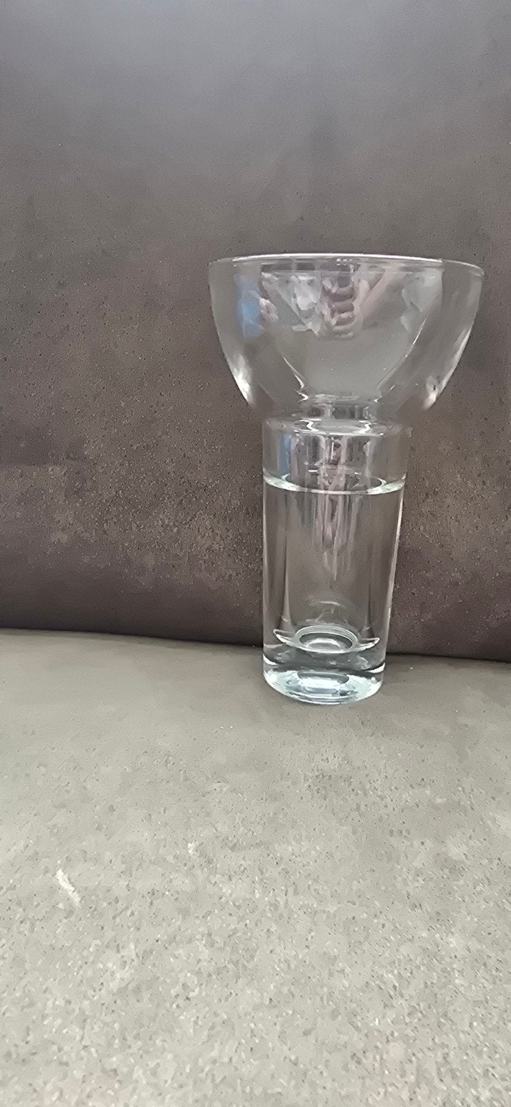 Glazen kandelaar voor kaars of theelichtje, Ophalen of Verzenden, Glas, Kaars, 15 cm