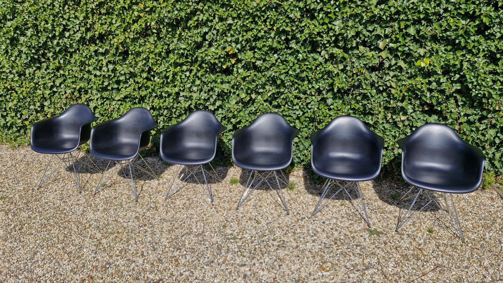 Zwarte Eames DAW stoelen - Set van 6, Huis en Inrichting, Ophalen, Gebruikt, Zwart, Modern, Design, Eames