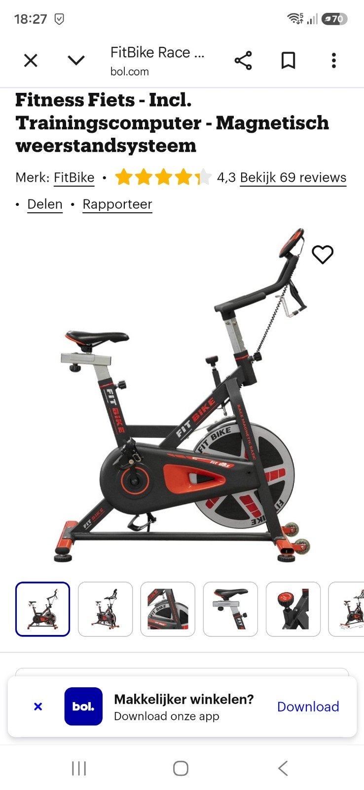 spinning fiets, Sport en Fitness, Ophalen, Gebruikt, Overige materialen, Spinningfiets
