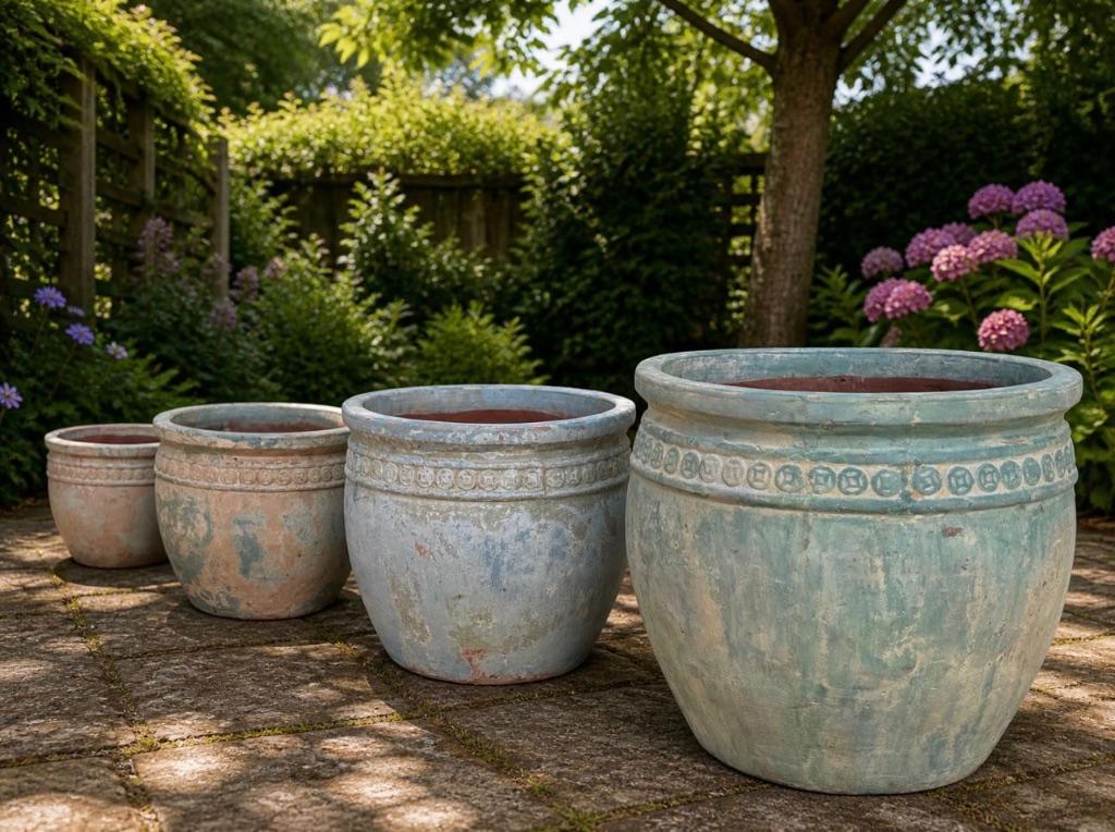 Tuinpotten Set van 4 Luxe Vierkante – Diverse Maten OD-12, 40 cm of meer, Rond, Nieuw, Ophalen of Verzenden
