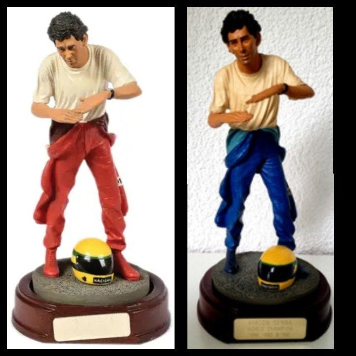 Gezocht Ayrton Senna beeldje met Helm - Formule 1 Legende, Ophalen of Verzenden, Zo goed als nieuw, Formule 1