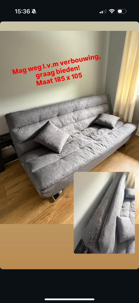 Slaap bank, Ophalen, Gebruikt, Tweepersoons, 190 cm of minder