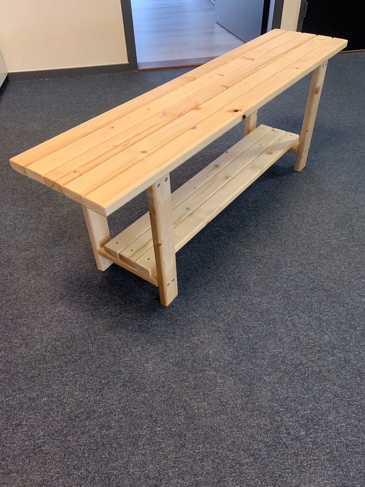 Nieuw houten bankje / plantentafeltje 100 cm, Huis en Inrichting, Krukjes, Ophalen, Koopmans HH, Hofstede 1 Lienden, Nieuw