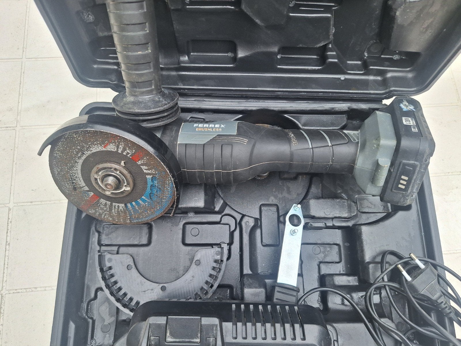 ferrex accu slijptol,geheel kompleet 20v, Ophalen, Gebruikt