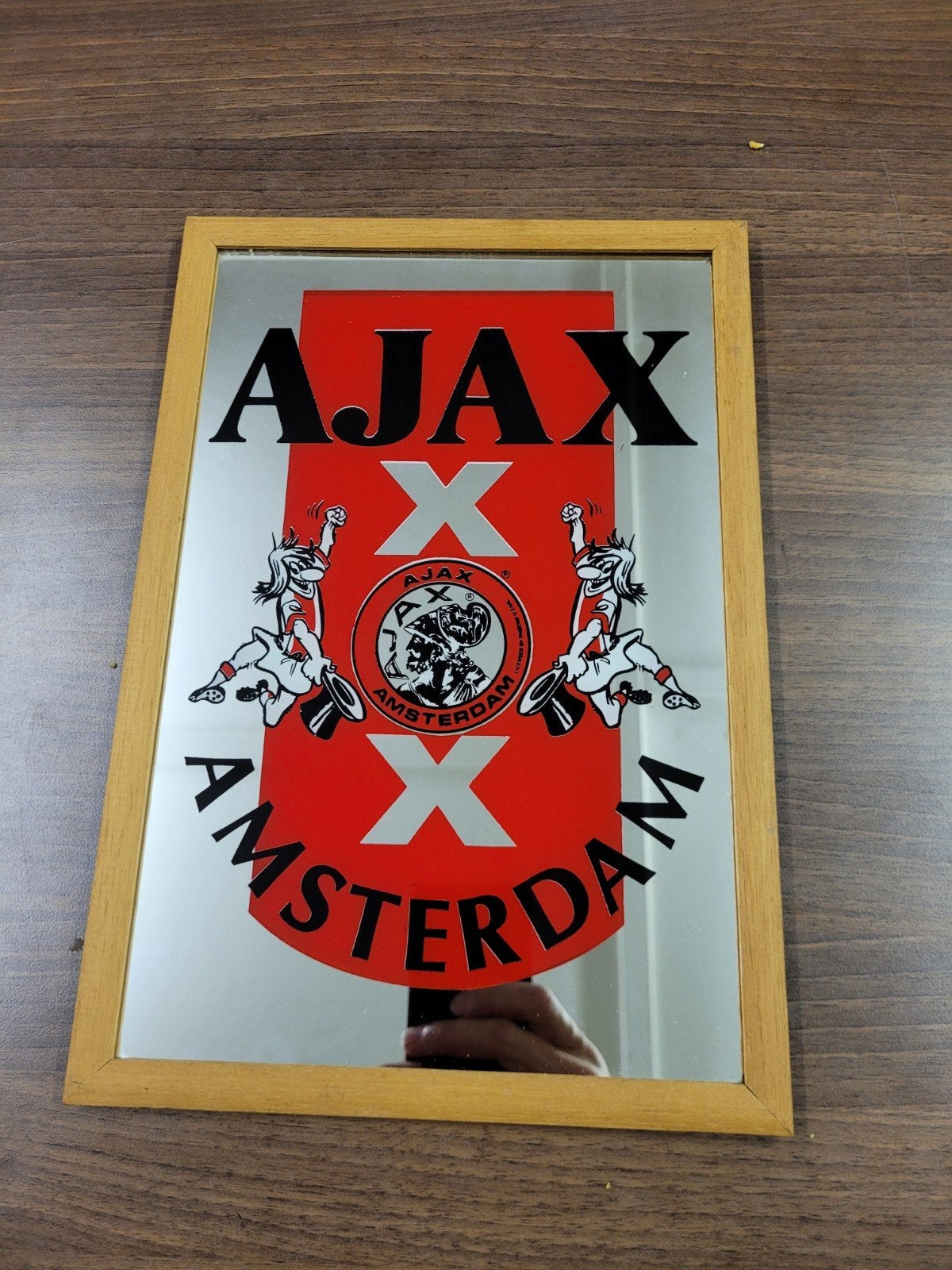 Vintage Ajax Spiegel - Klein Spiegeltje punt gaaf, Ophalen of Verzenden, Zo goed als nieuw, Ajax, Poster, Plaatje of Sticker