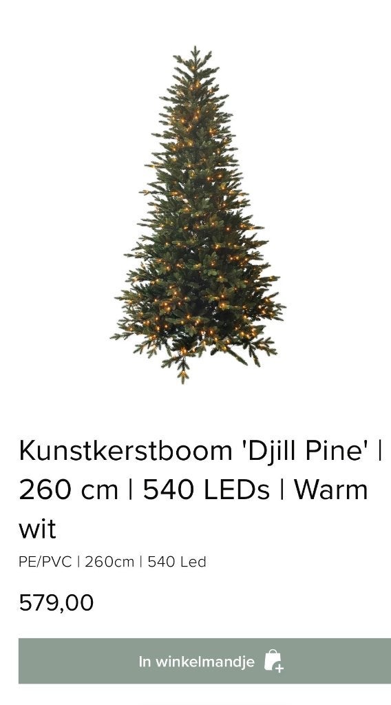 *NIEUW* Djill Pine kerstboom 260cm nieuw in doos 50% korting, Diversen, Kerst, NVT, Nieuw, NVT, Ophalen of Verzenden