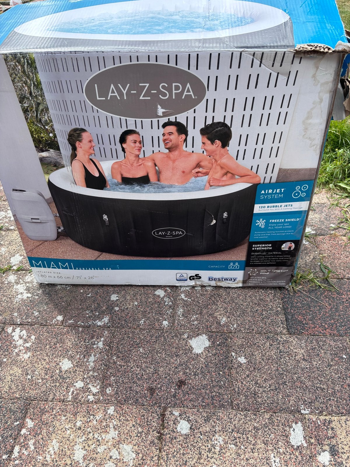 Lay-Z-Spa Miami opblaasbare jacuzzi met afdekzeil, Ophalen, Zo goed als nieuw, Afdekzeil, Opblaasbaar