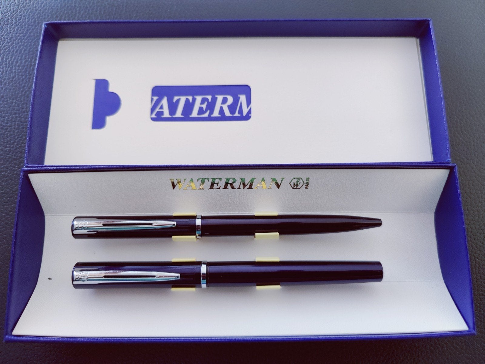 waterman vulpen fine nib en balpen in doos, Verzamelen, Pennenset, Met doosje, Ophalen of Verzenden, Zo goed als nieuw