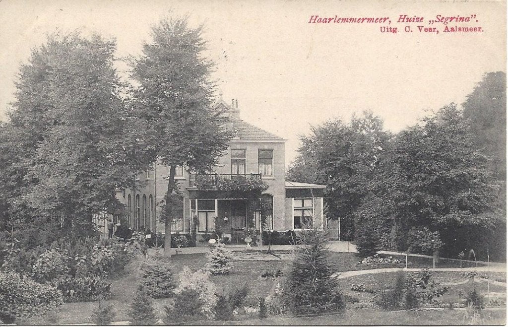Haarlemmermeer (N.H.) Huize Segrina, gelopen 1910, Ophalen of Verzenden, Voor 1920, Gelopen, Noord-Holland