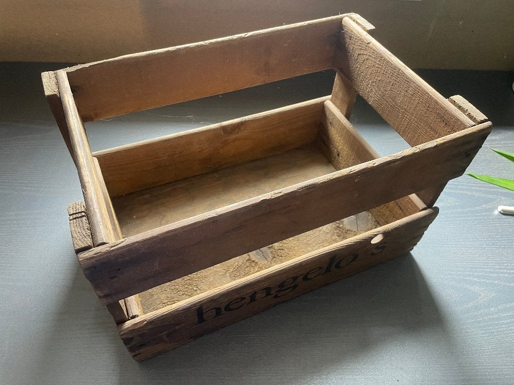 D991 Brocante houten bierkratje Hengelosche Bierbrouwerij, Ophalen of Verzenden, Gebruikt, Overige typen, Overige merken