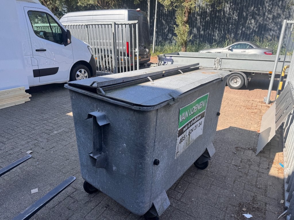 Stalen 1100 liter rolcontainer, 100 liter of meer, Ophalen, Gebruikt, Transportkar