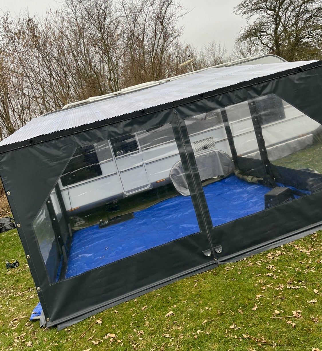 Veranda overkapping zeilen met pees en twisters, Tuin en Terras, Ophalen, Gebruikt, Veranda