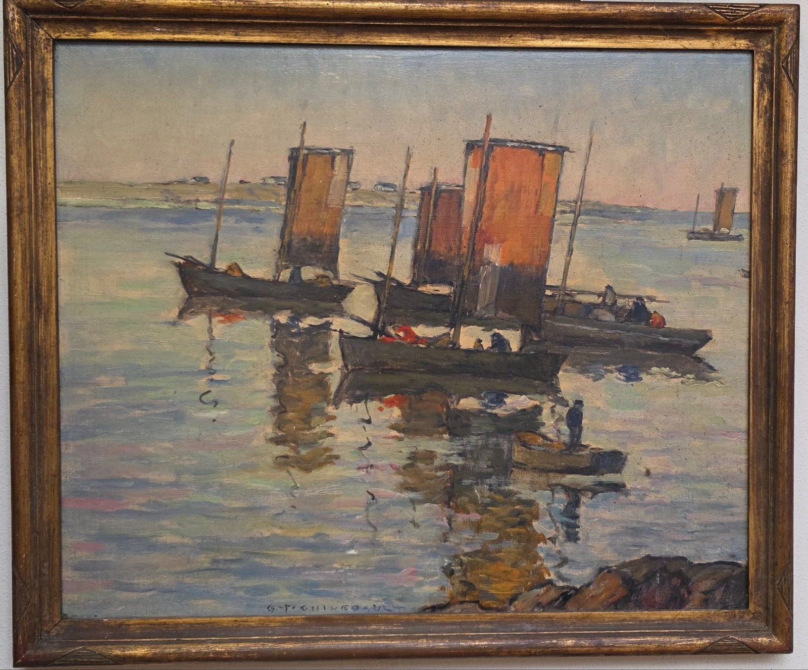 G P Guinegault - Maritiem tafereel (Impressionisti, Antiek en Kunst, Ophalen of Verzenden