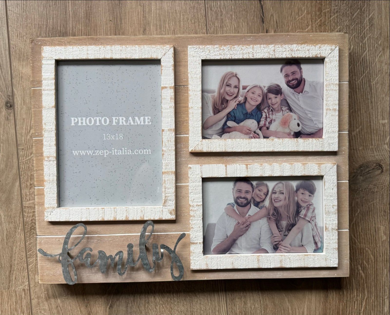 Houten fotolijst 'Family' voor 3 foto's - Rustieke stijl, Ophalen, Bruin, Collagelijst, Zo goed als nieuw