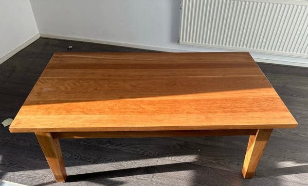 Massief kersenhouten salontafels (2 stuks), Huis en Inrichting, Ophalen, Gebruikt, 100 tot 150 cm, 50 tot 100 cm