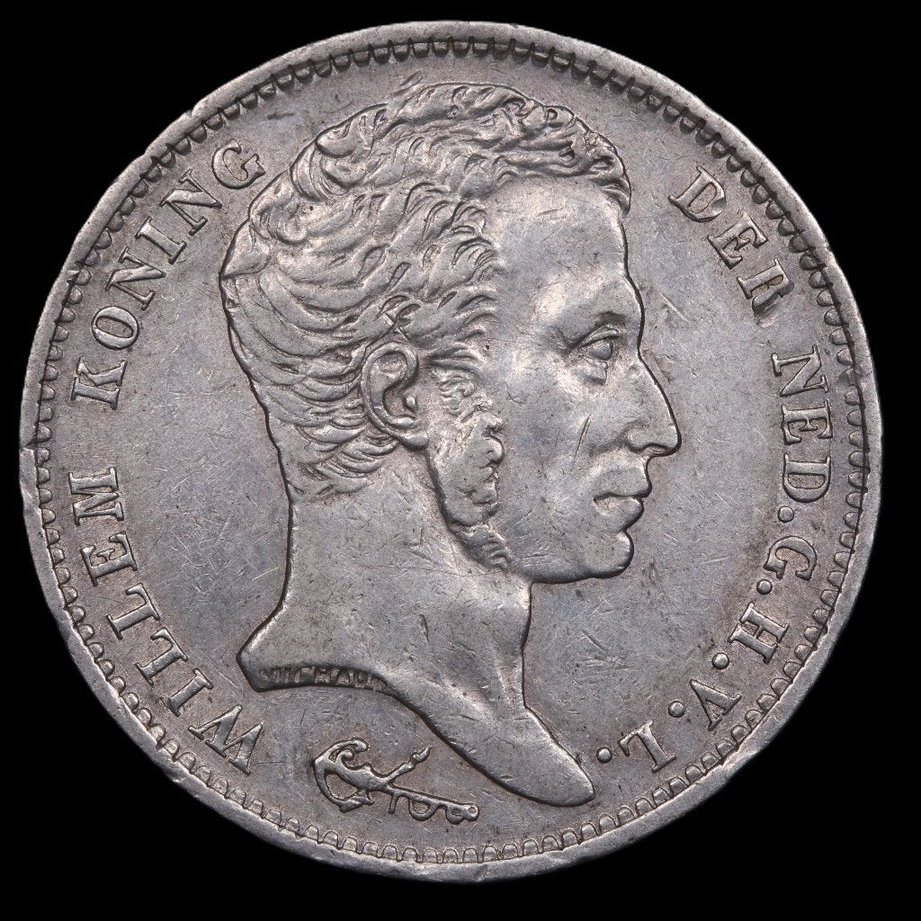 Gulden 1824 Utrecht. Zfr+., Postzegels en Munten, Munten | Nederland, 1 gulden, Zilver, Ophalen of Verzenden, Koning Willem I