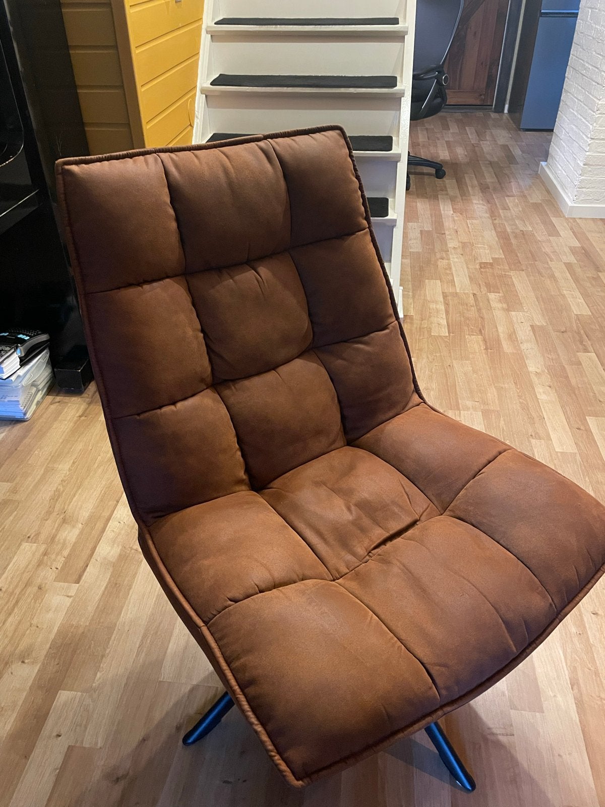Woood draaifauteuil - Zeer netjes, Ophalen, 75 tot 100 cm, Zo goed als nieuw, Stof
