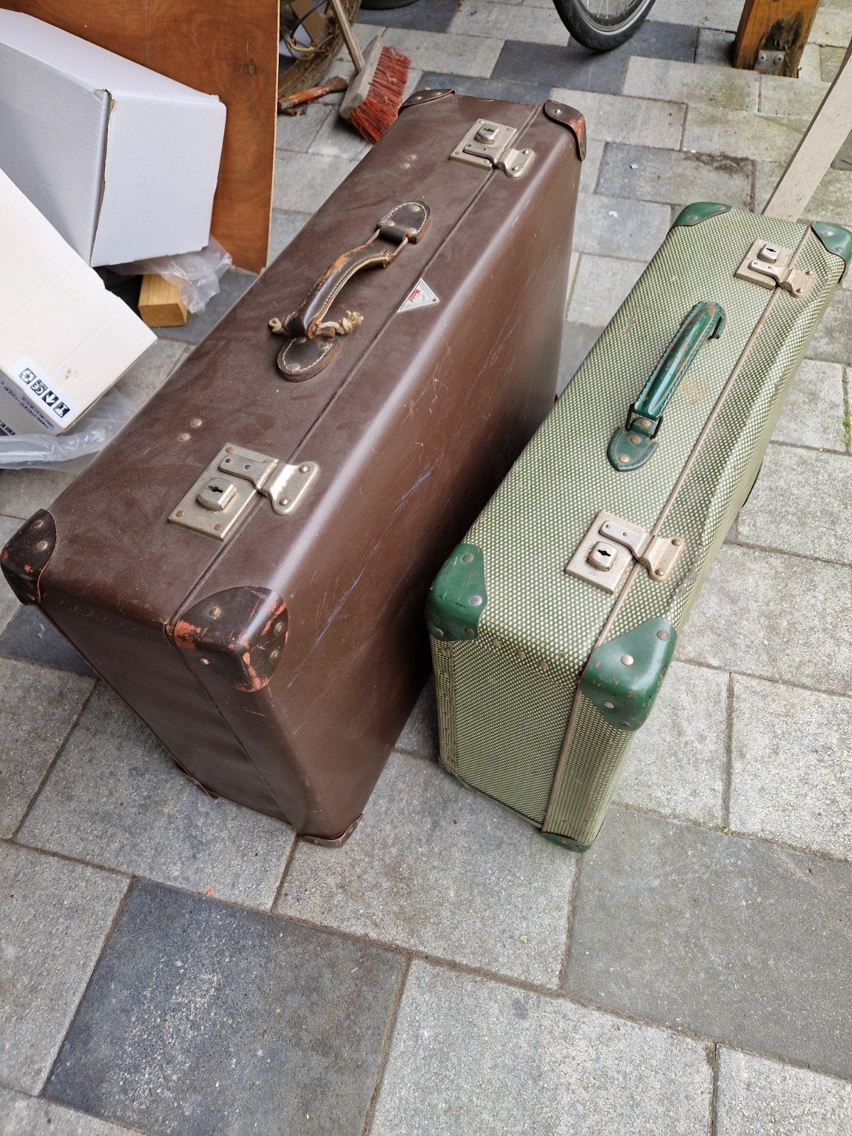 Set van 2 Antieke Reiskoffers - Vintage Decoratie, Ophalen