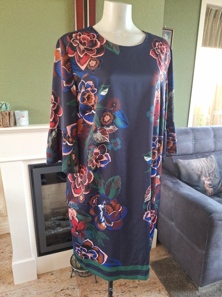 Caroline Biss donkerblauw bordeaux bloemen jurk 44 zakken, Kleding | Dames, Jurken, Maat 38/40 (M), Knielengte, Gedragen, Caroline Biss