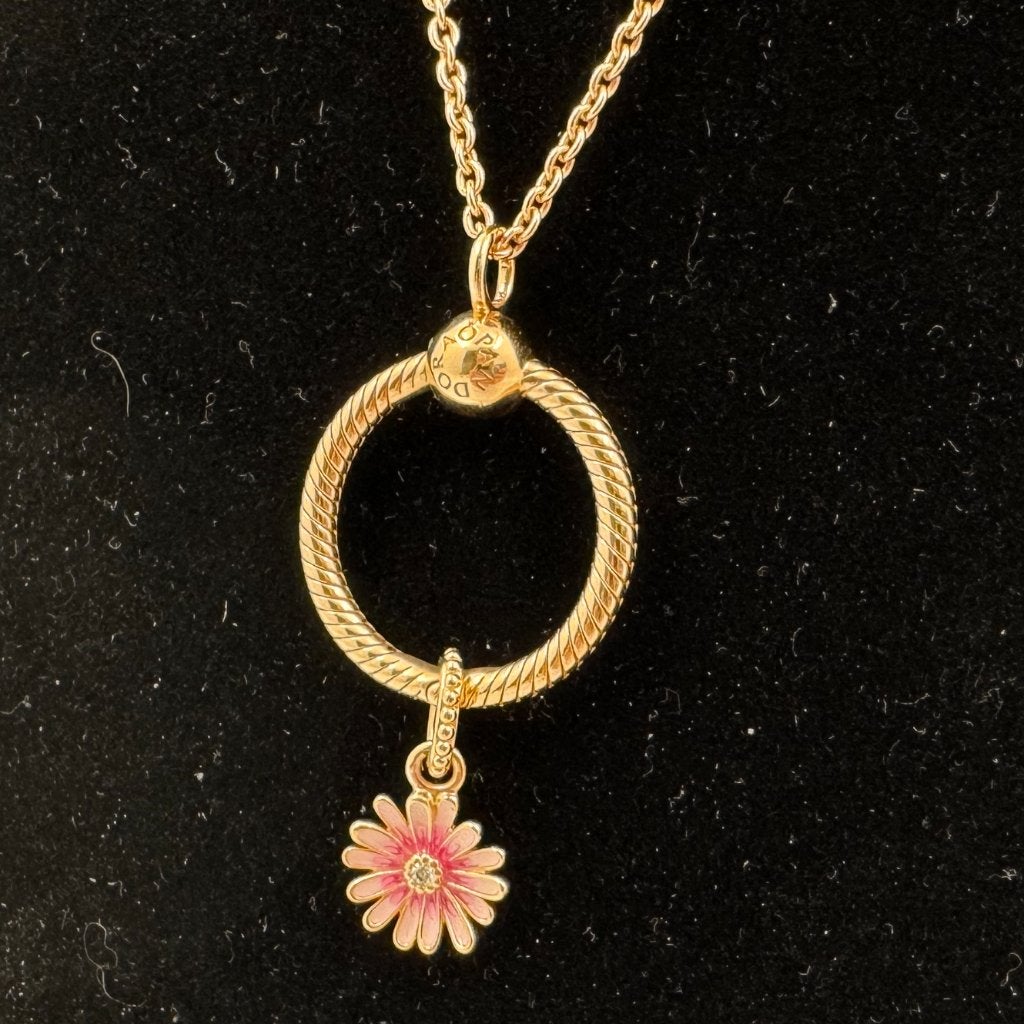 Rose Gouden Pandora Ketting met bedel | In doos | 60cm, Toulonsleaan 72, Dordrecht@usedproducts.nl, Ophalen of Verzenden, Zo goed als nieuw