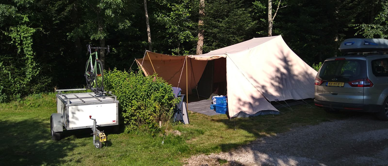 Tent, kar en fietsendrager, Ophalen, Gebruikt, Tot en met 6