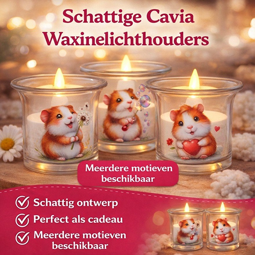 Waxinelichthouder met LED verlichting - Cavia design, Meerkleurig, Overige stijlen, Onbekend, Nieuw