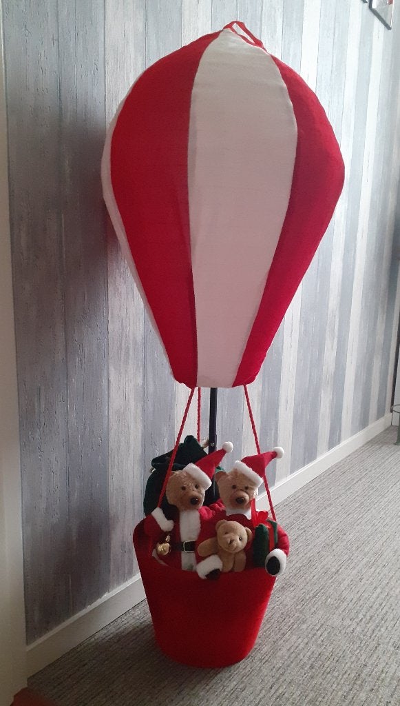 Kerst Luchtballon met Beren mand (is extra grote maat ), Ophalen, Zo goed als nieuw