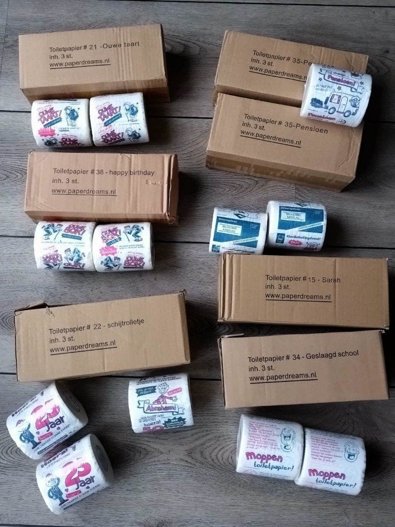 Restpartij funny toiletpapier, Ophalen of Verzenden, Nieuw, Feestartikel, Verjaardag