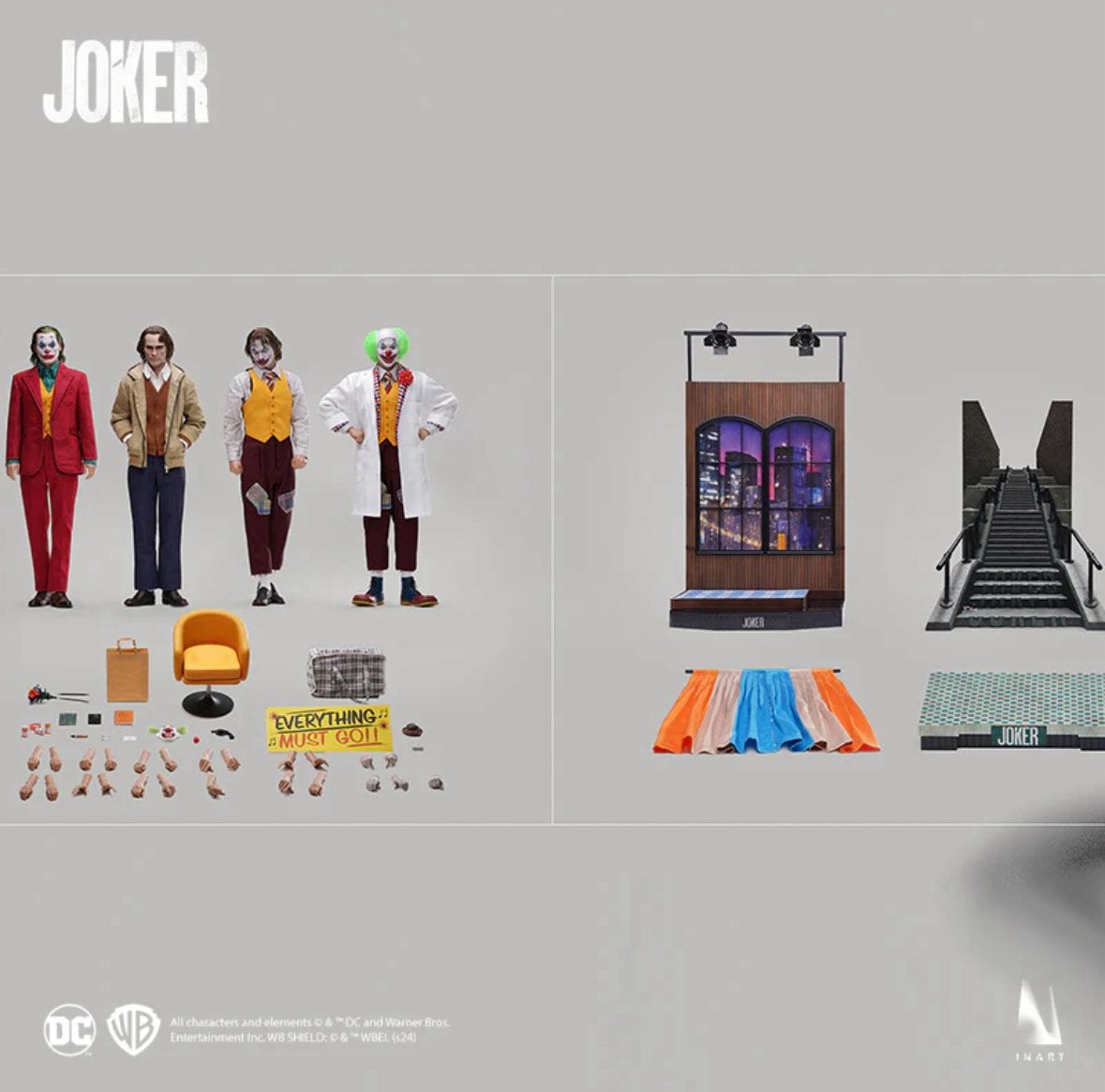 Nieuw! InArt 1/6 Joaquin Phoenix Joker Rooted Hair 4 Pack, Verzamelen, Ophalen of Verzenden, Nieuw, Film, Actiefiguur of Pop