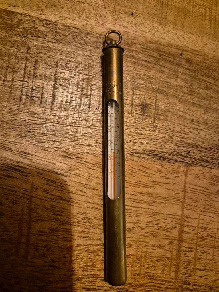 Antieke Hardy Brass Pocket Angler's Thermometer, Ophalen of Verzenden, Gebruikt