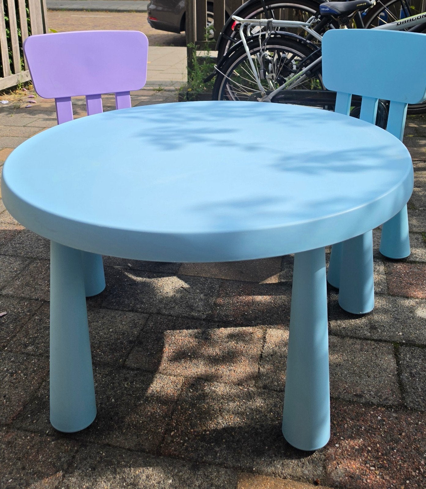 ikea kinder tafel en 2 stoeltjes, Tuin en Terras, Ophalen, Gebruikt, Rechthoekig