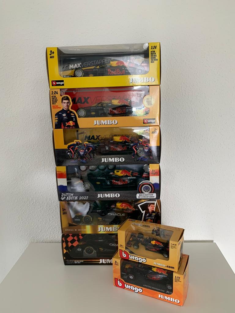 Red Bull - Jumbo - Max Verstappen collectie compleet, Ophalen of Verzenden, Zo goed als nieuw, Auto