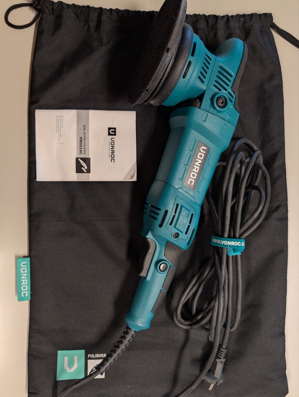 VONROC Dual Action Polisher PM501AC - Zo goed als nieuw, Doe-het-zelf en Verbouw, Gereedschap | Schuurmachines, Zo goed als nieuw