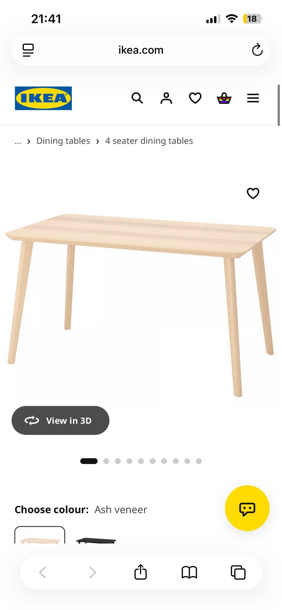IKEA Lisabo tafel met lichte beschadiging, Ophalen, Gebruikt, Overige houtsoorten