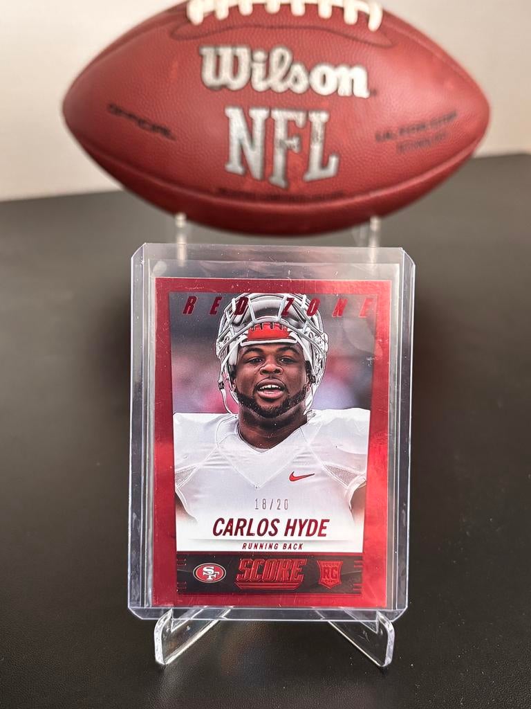 2014 Panini Score Football - Carlos Hyde RC /20 Red Zone, Ophalen of Verzenden, Zo goed als nieuw, Plaatje