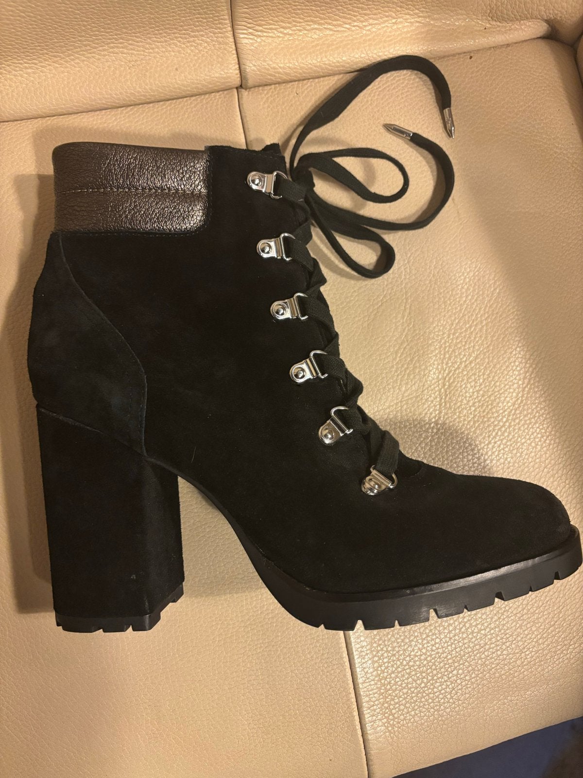 Sam Edelman Carolena Zwarte Leren Enkellaarsjes Maat 39, Kleding | Dames, Schoenen, Ophalen of Verzenden, Zo goed als nieuw, Zwart