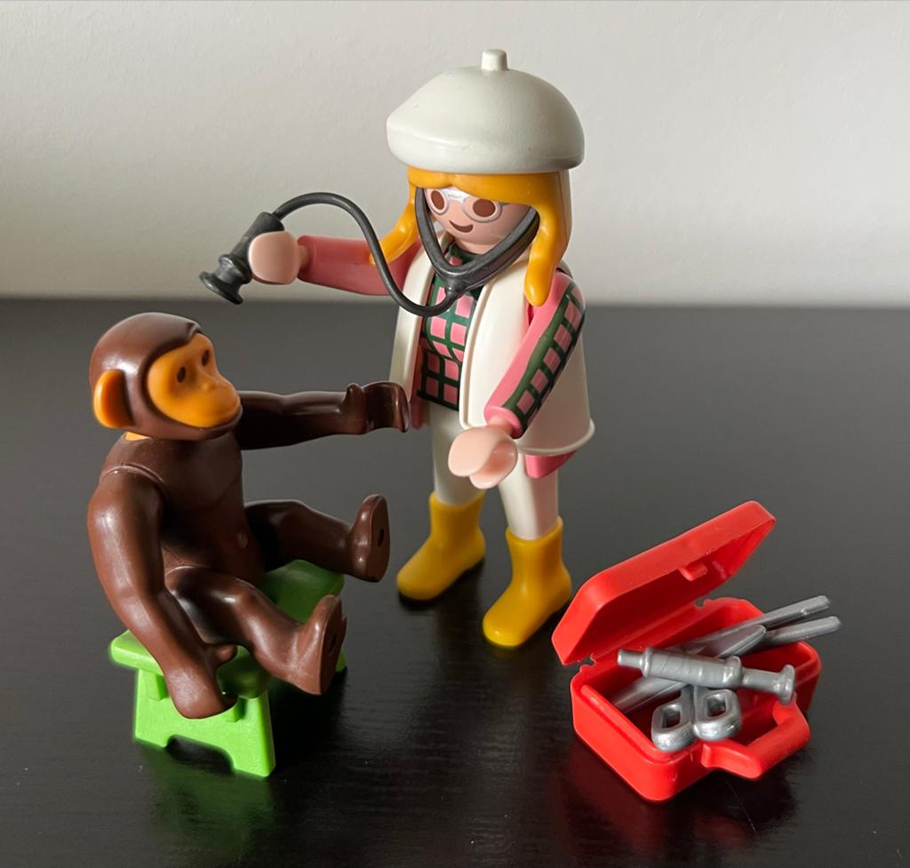 Playmobil 3892 Dierenarts met Chimpansee Complete Set, Ophalen of Verzenden, Gebruikt, Complete set