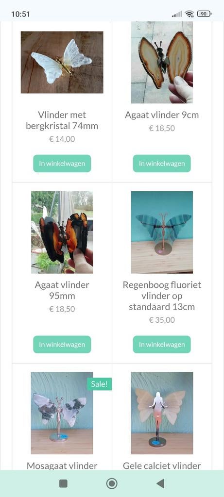 Diverse edelstenen mineralen vlinders vanaf €10, Ophalen of Verzenden, Mineraal