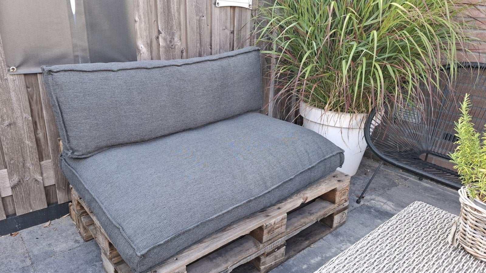 Grijs palletkussen zonder vlekken, Ophalen, Zo goed als nieuw, Loungeset