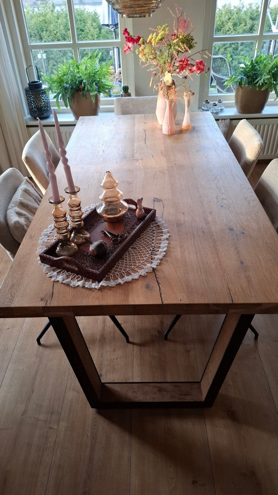 Henders en Hazel tafel Metalo, Ophalen, Gebruikt, 200 cm of meer, 50 tot 100 cm