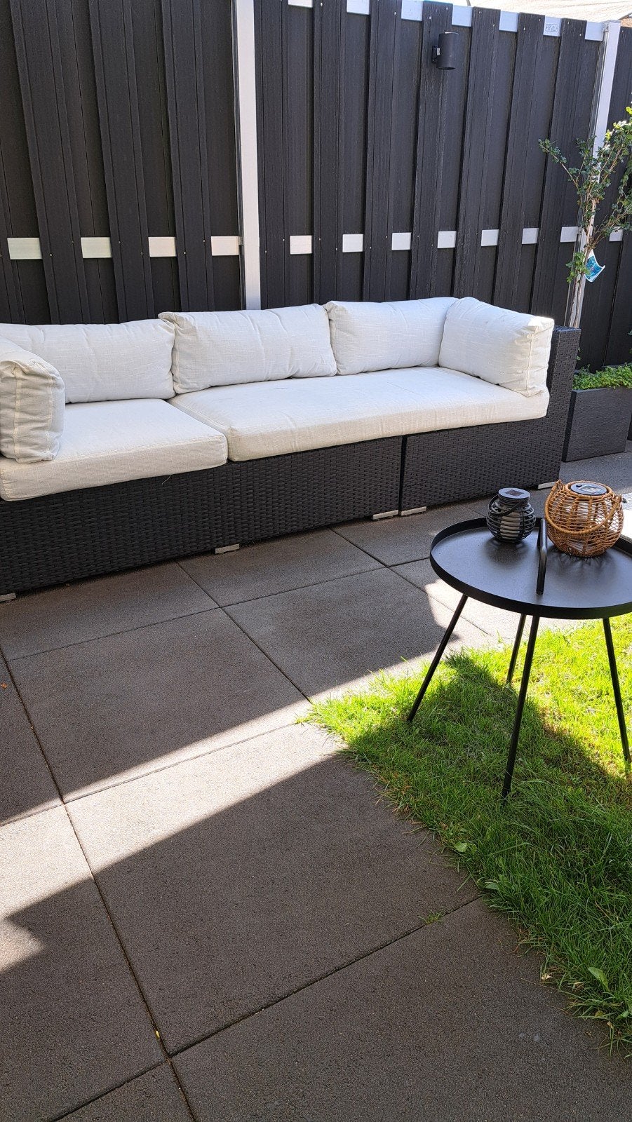 loungebank  wicker  met kussens  2 kleuren hoezen 240cm, Ophalen, Gebruikt, Wicker