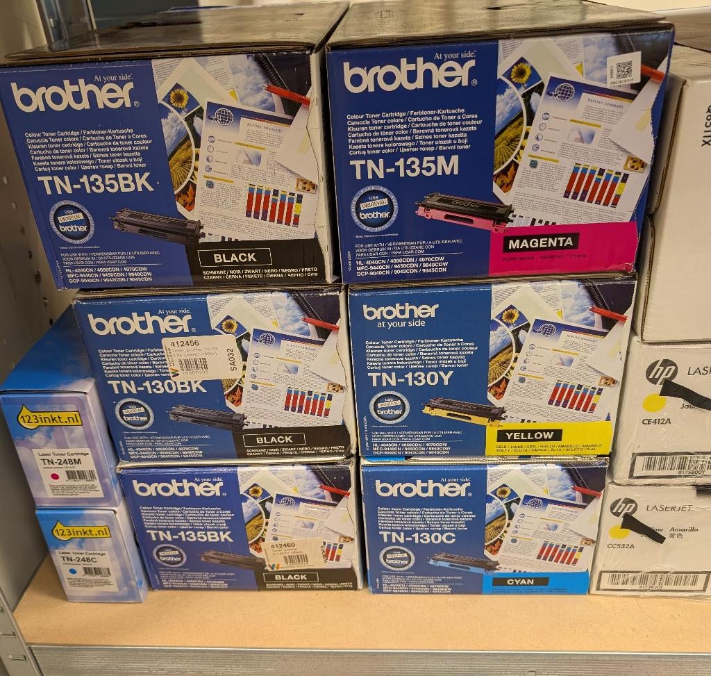 Brother TN-130 en TN-135 cartridges, Ophalen of Verzenden, Nieuw, Toner, Brother