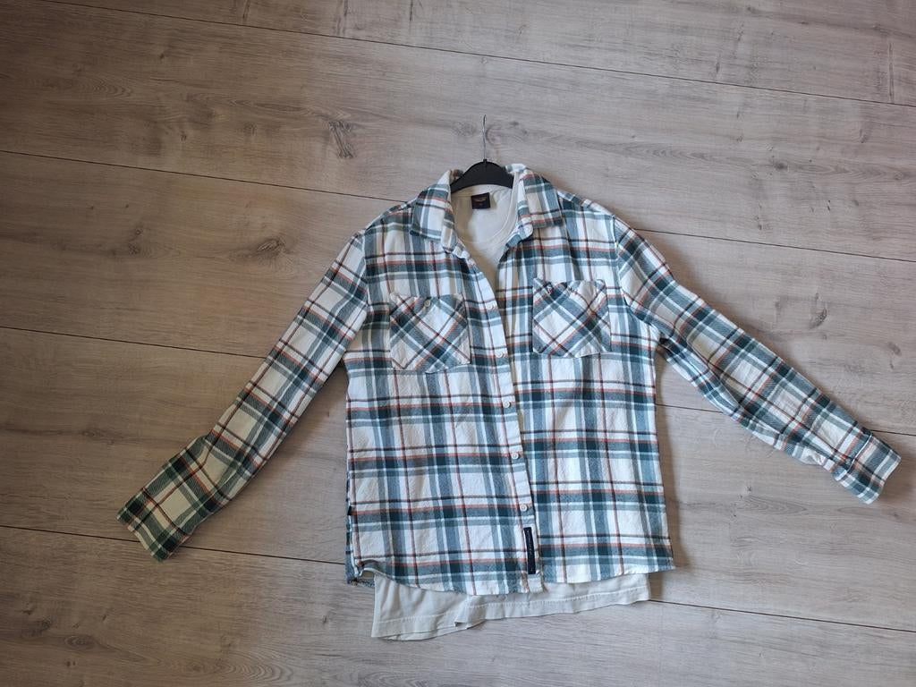 Butcher of Blue Ruiten Blouse XL Crème Oranje Groen, Verzenden