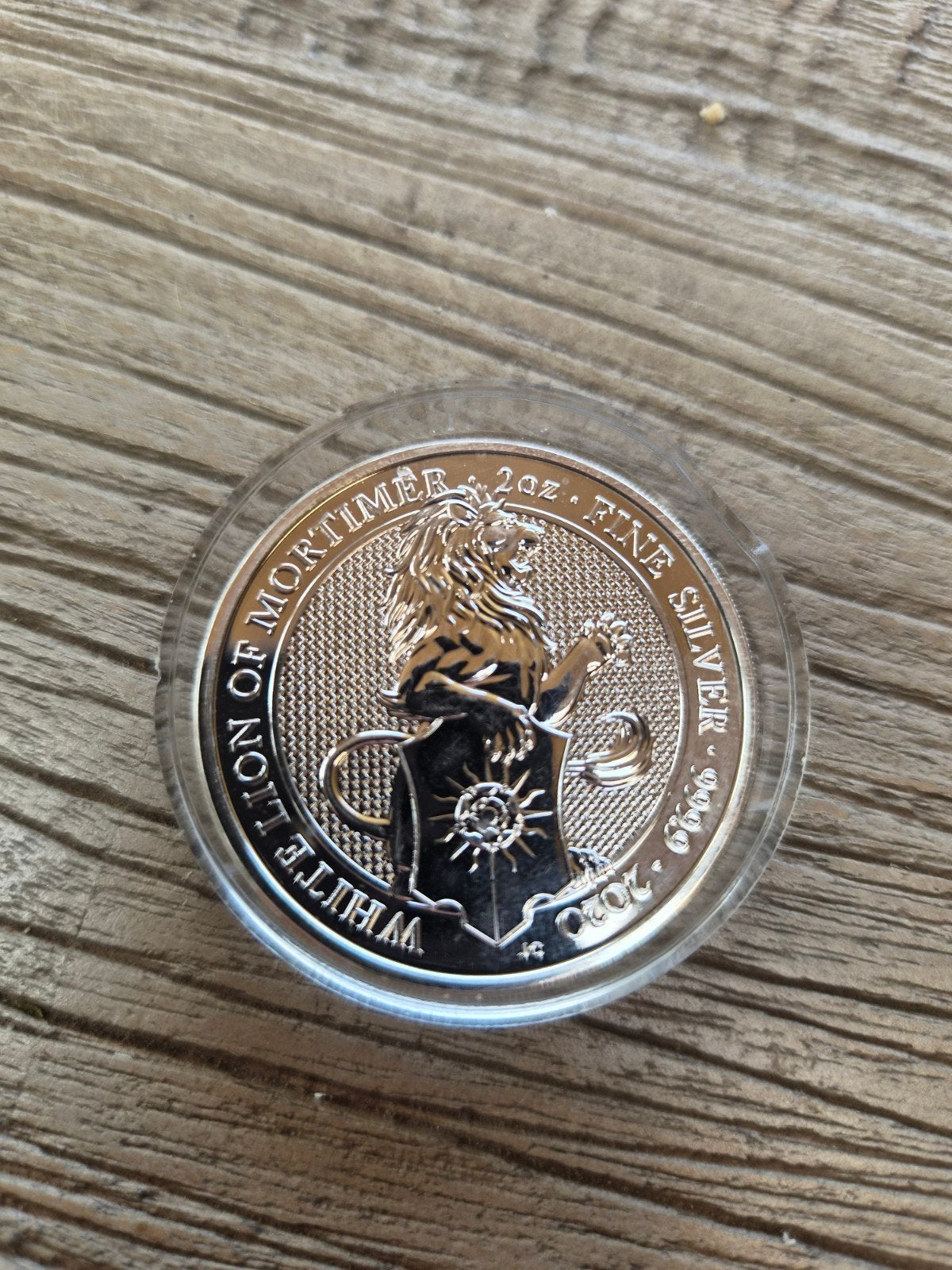 2020 White Lion of Mortimer 2oz Zilveren Munt 999.9, Ophalen of Verzenden, Zilver